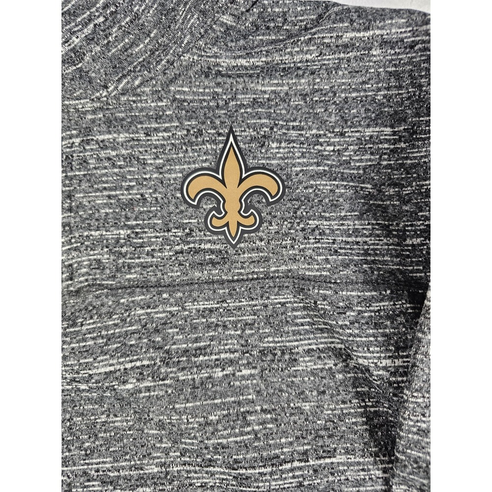 Team Apparel New Orleans Saints Heather Grey 1/4 Zip Pullover Sweatshirt Men 2Xl - Picture 3 of 14